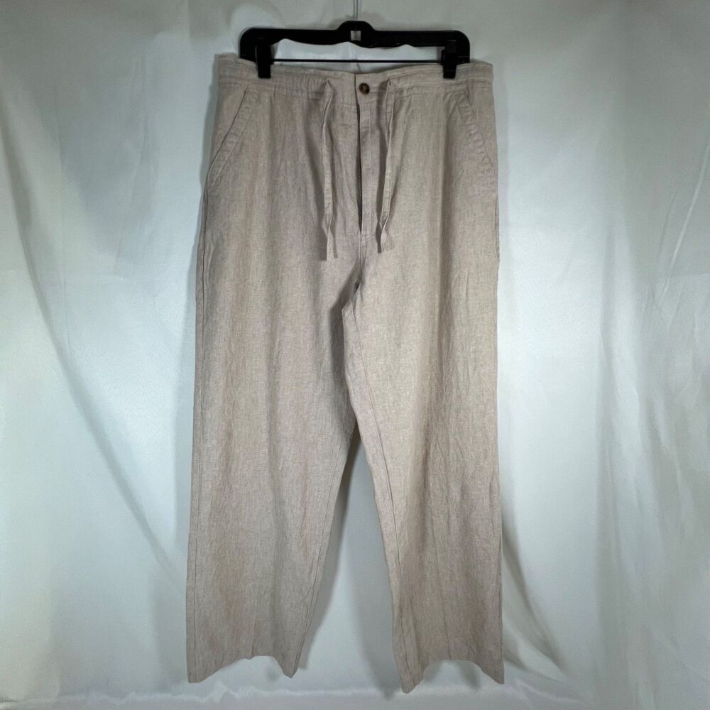 Havanera Co. Men's Linen Cotton Blend Drawstring Summer Pants - Size L (36-38)